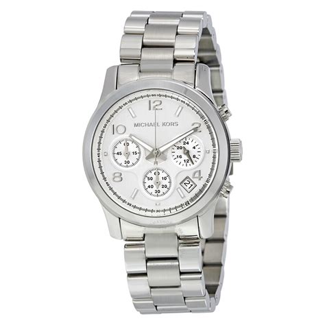 michael kors uhr silber|michael kors silver runway watch.